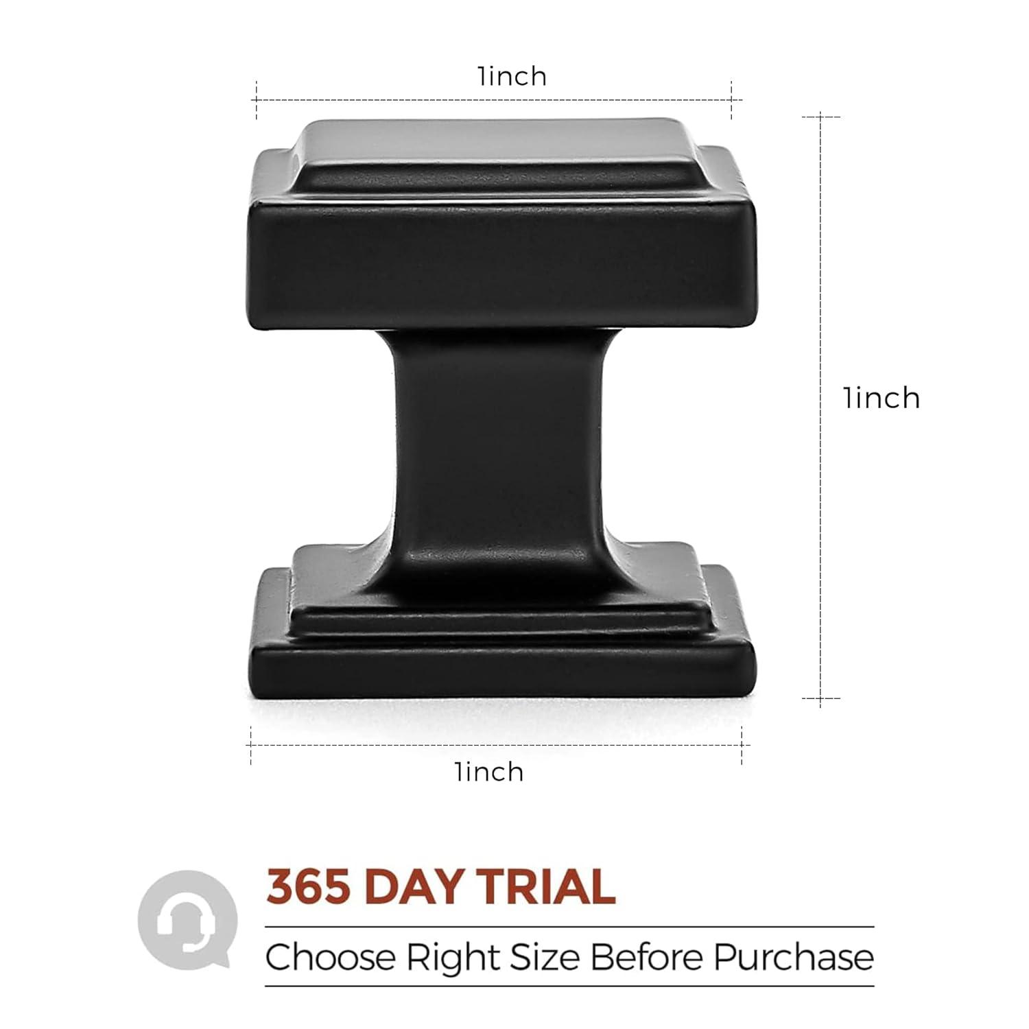 Single Hole Drawer Knobs - 10 Pack Black Cabinet Knobs - Square Dresser Knobs Dresser Handles Closet Door Knobs - Kitchen Cabinet Knobs - Cabinet Hardware