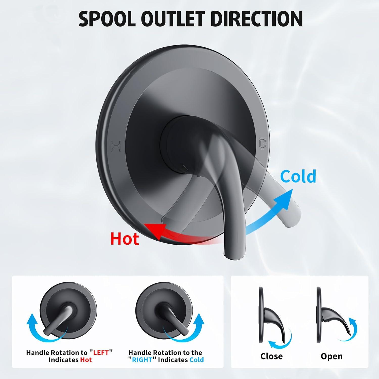 Brushed Nickel Shower Faucet Set, EMBATHER Shower Fixtures with 6 Inch Rainfall Shower Head, Single Handle Control Shower Valve and Trim Kit