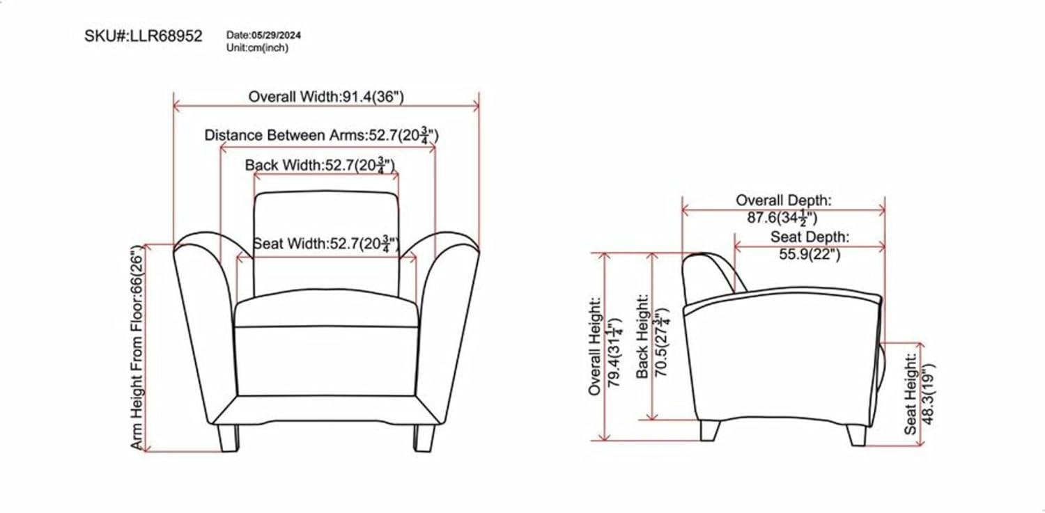 Lorell Reception Seating Club Chair Black Leather Seat - Four-legged Base - Black - 36" Width x 34.5" Depth x 31.3" Height - 1 Each