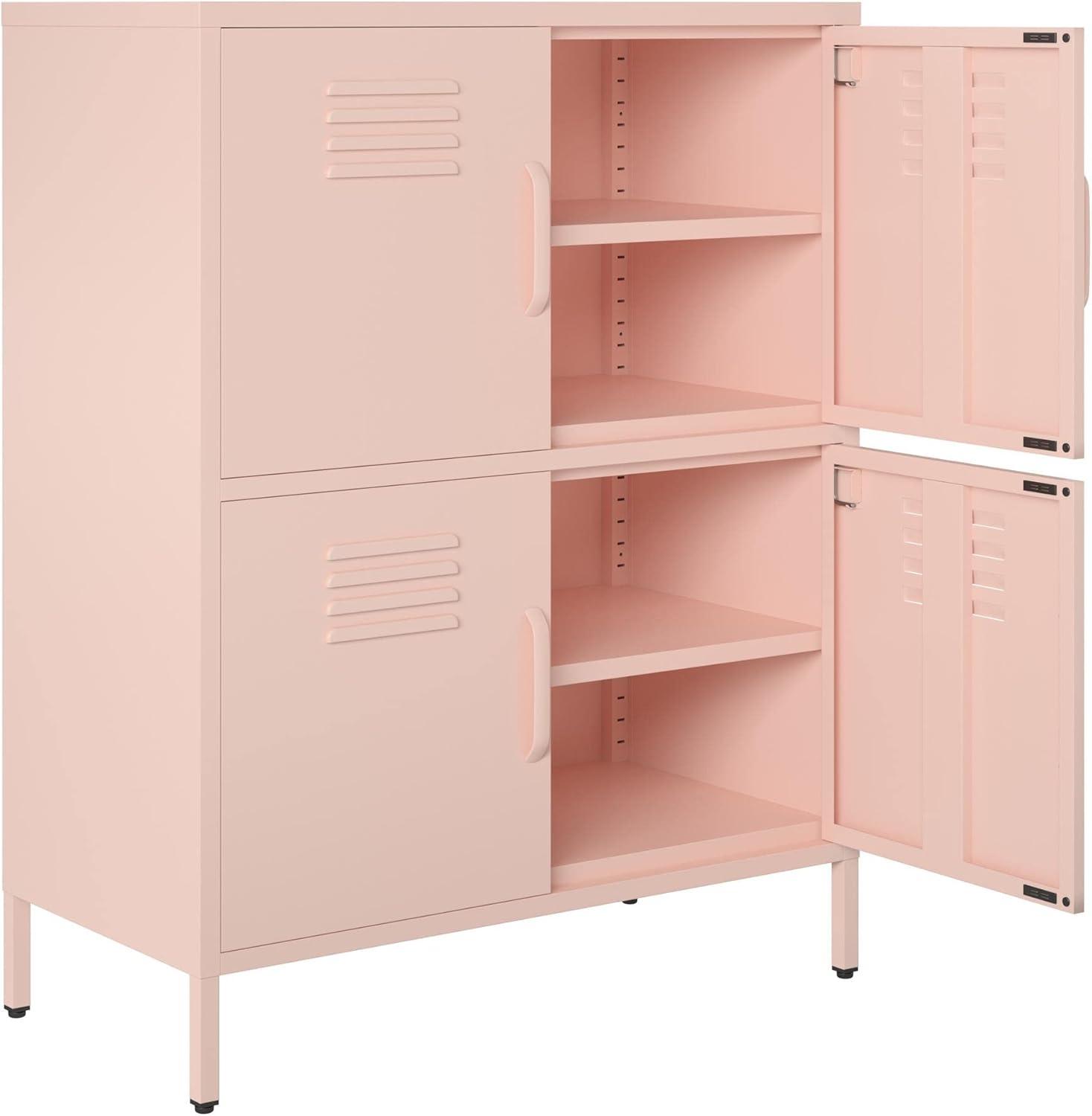 RealRooms Shadwick 4 Door Metal Locker Storage Cabinet