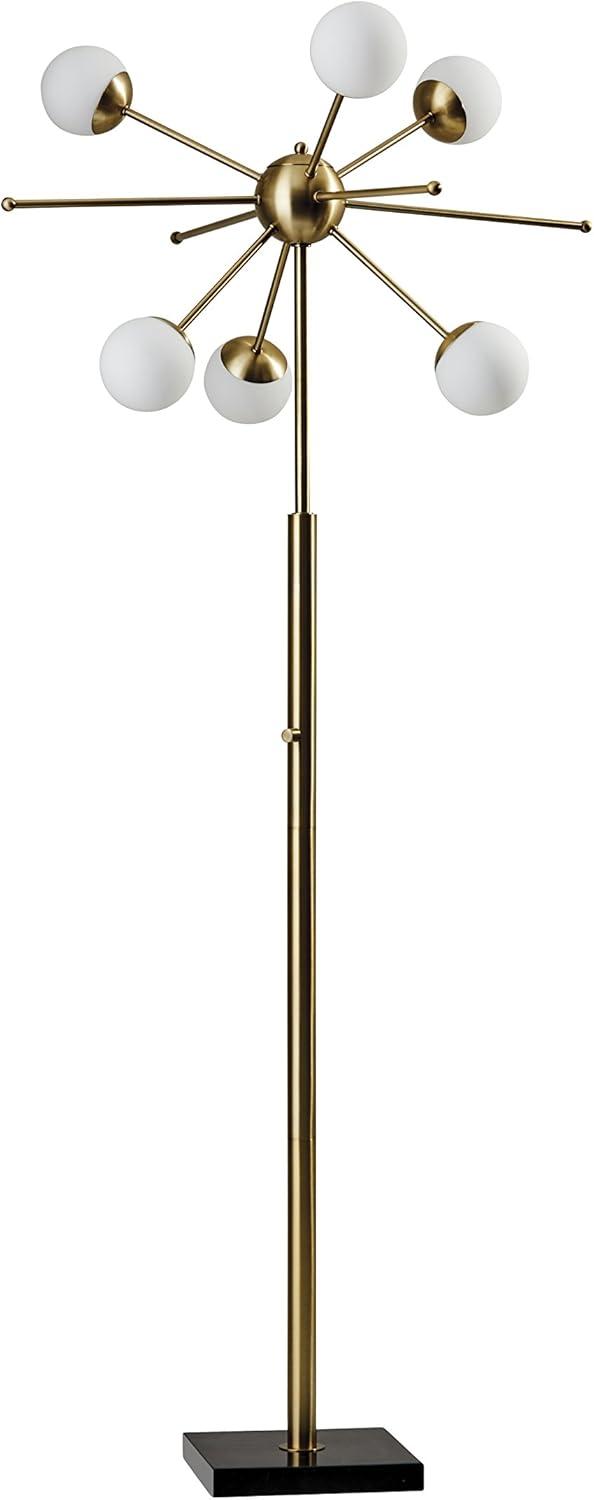 Doppler 63.5'' White LED Floor Lamp with Marble Base