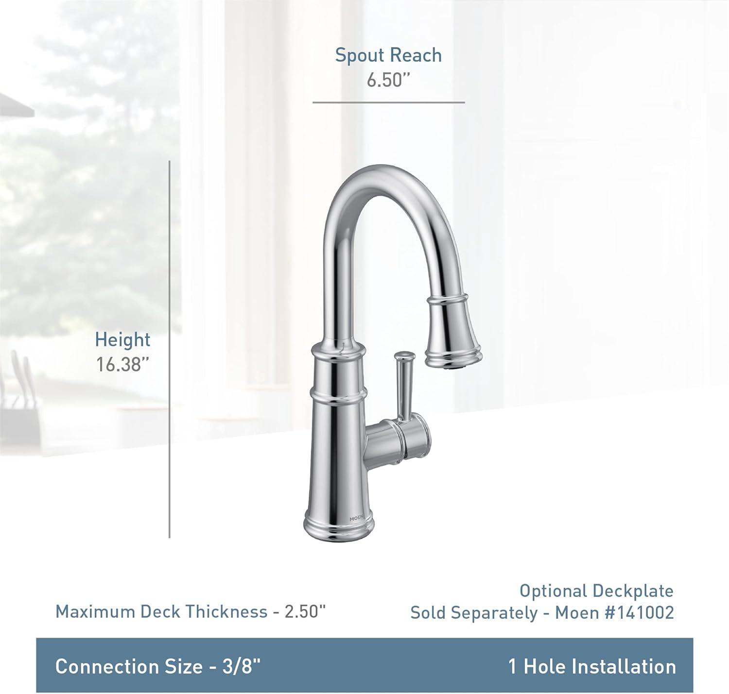 Classic High Arc Pulldown Bar Faucet in Stainless Steel with Pull-out Spray