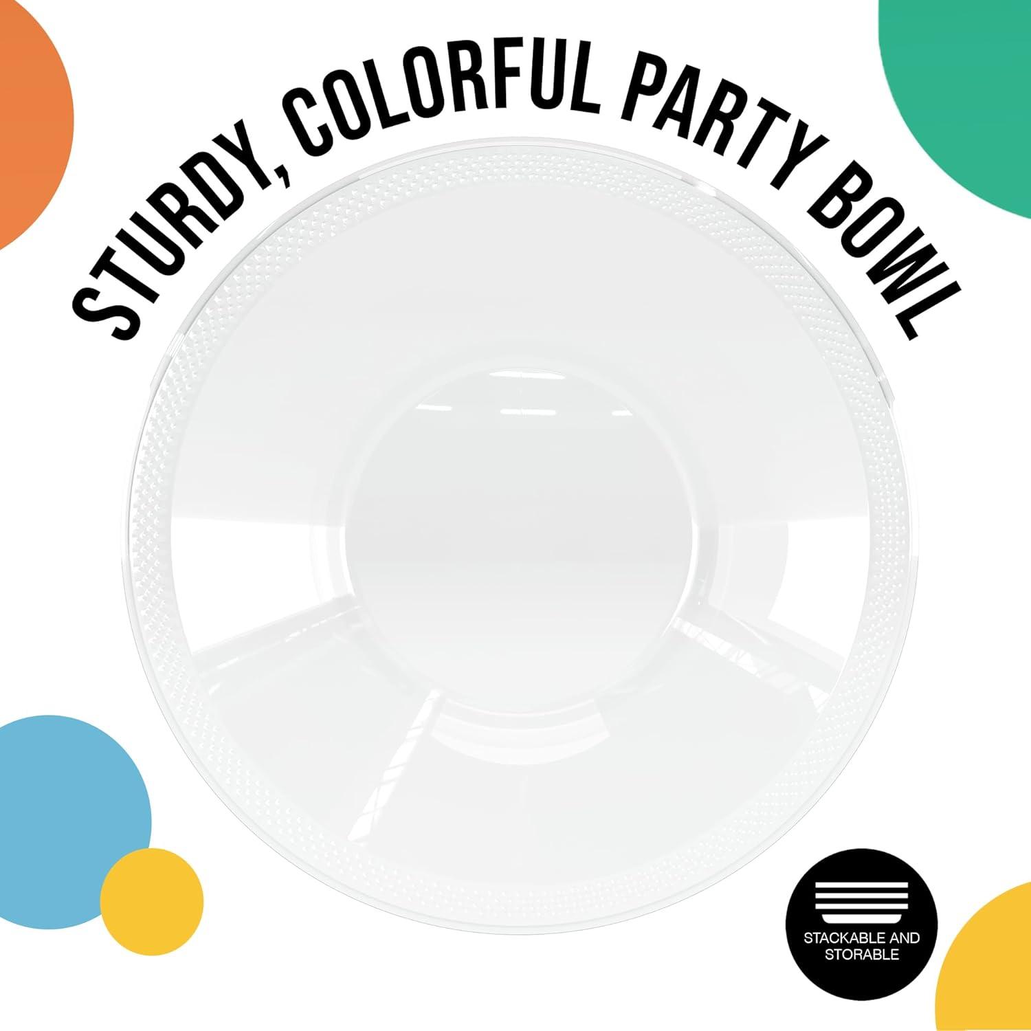 Crown Display 12 Oz. Clear Plastic Bowls Disposable Party Bowls -100 Count Disposable Plastic Soup Bowls