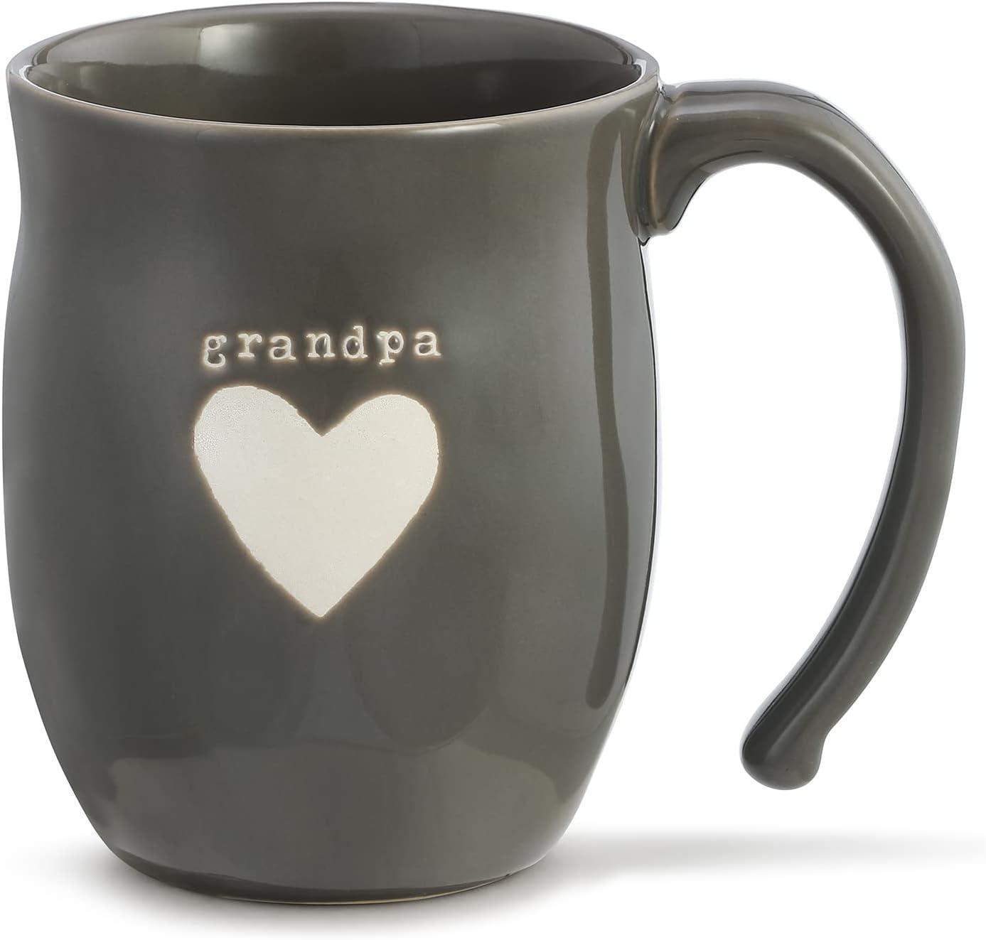 Grandpa Heart Dark Gray Ceramic Coffee Mug