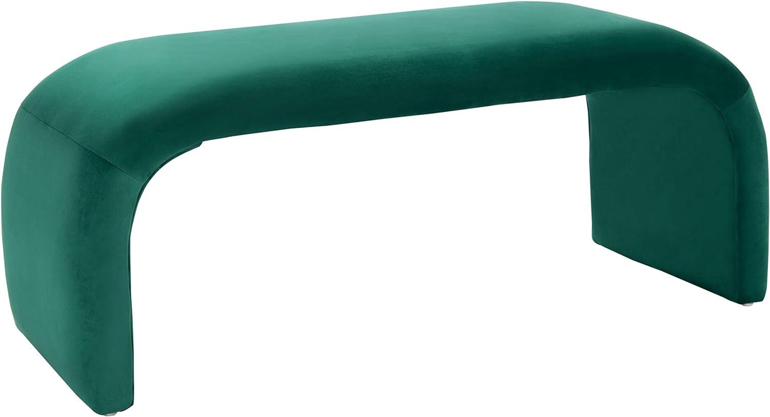 Tenko Luxe Emerald Velvet Modern Glam Accent Bench