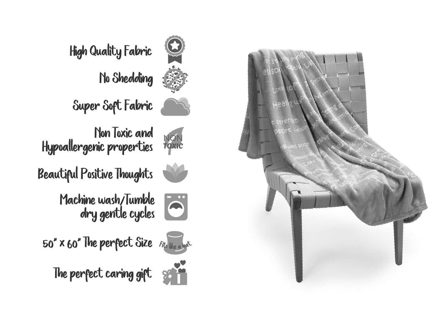 BlankieGram “Hugs” Plush Throw Blanketspired Gift Ideas for The Entire Family, Comfort Gifts, Teal