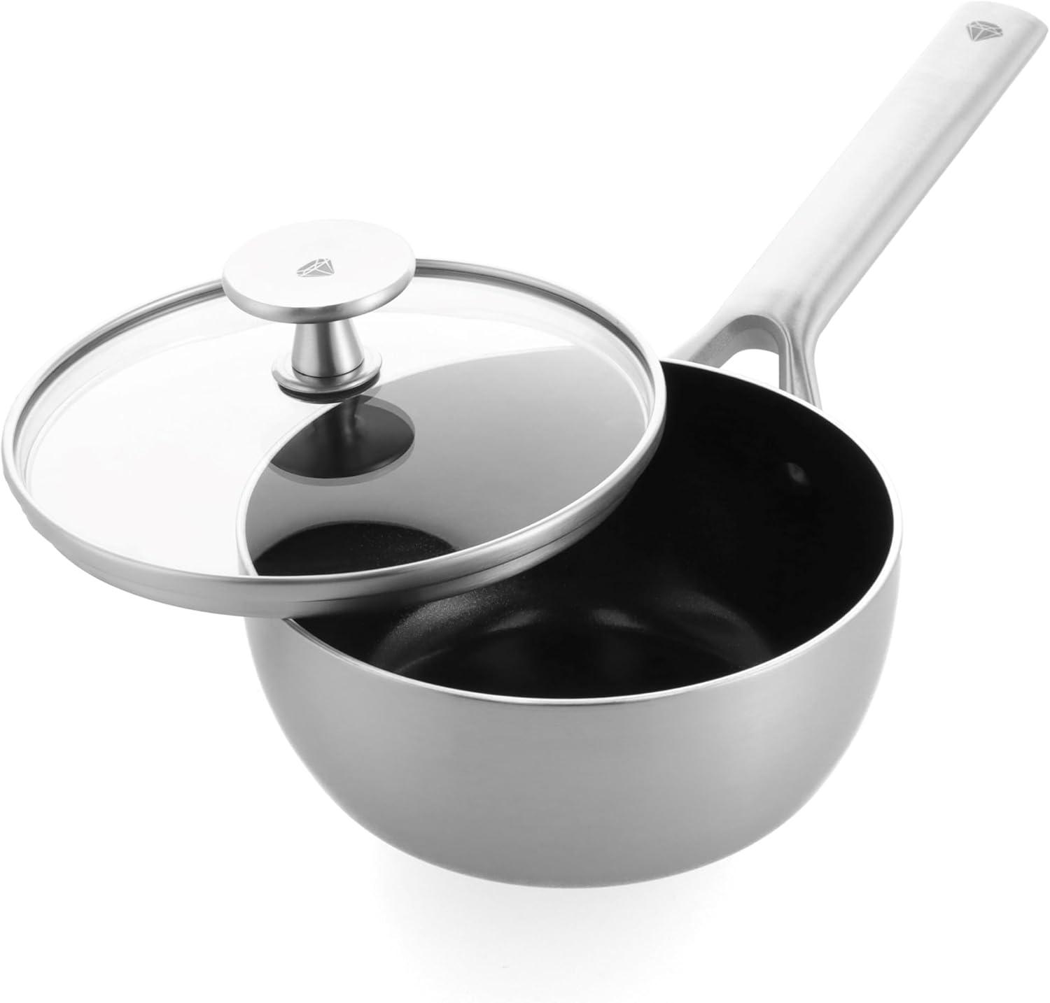 Stainless Steel Nonstick Saute Pan with Glass Lid, 3.75 qt