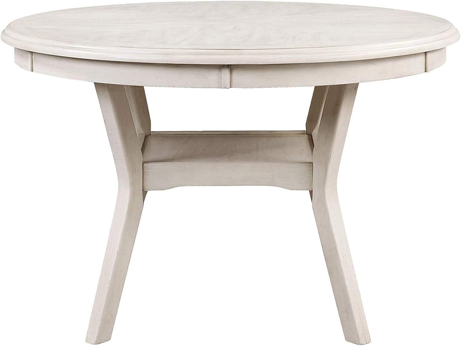 New Classic Furniture Amy 5-Piece Classic Wood Dining Table Set with Storage, Bisque/Gray