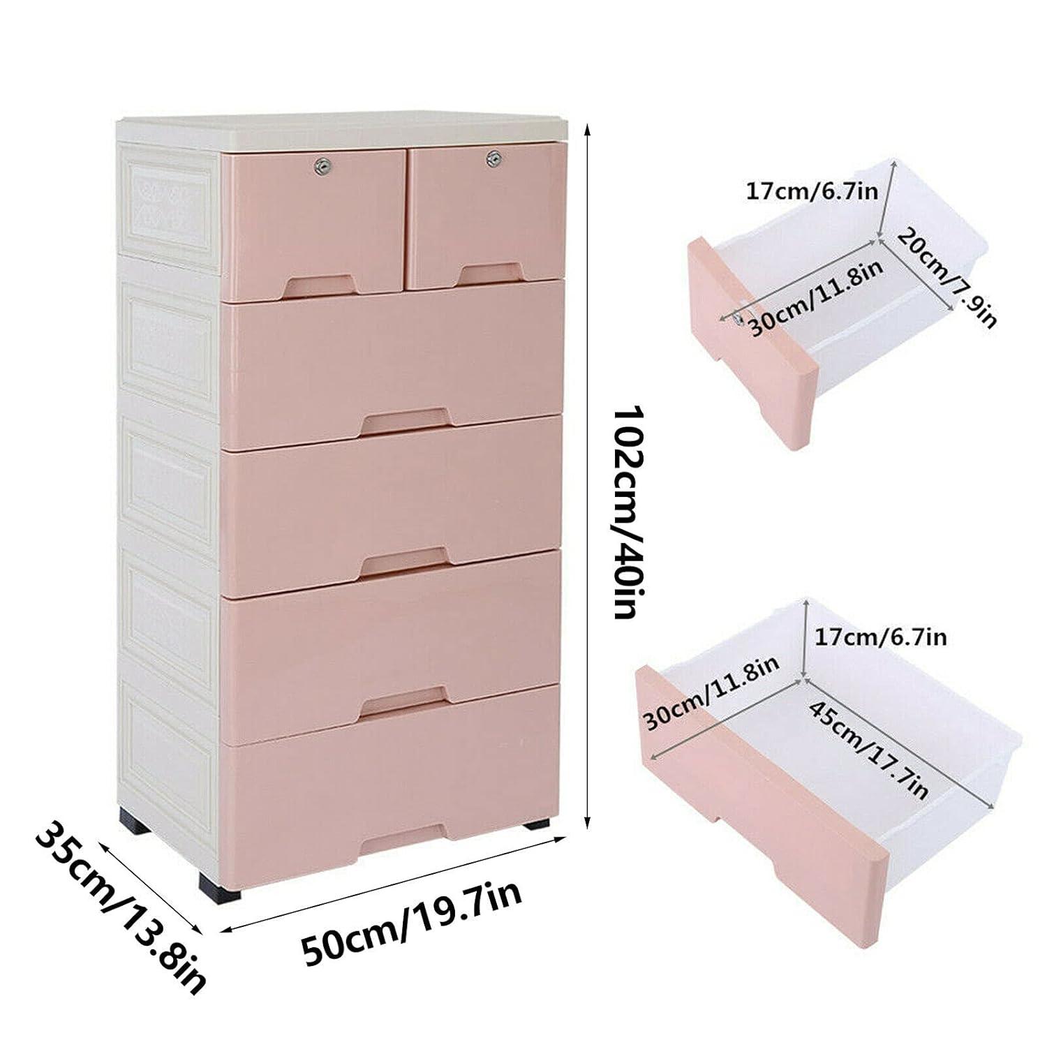 Plastic Storage Dresser Bedroom 6 Drawer Clothes Organizer Tower Cabinet Office