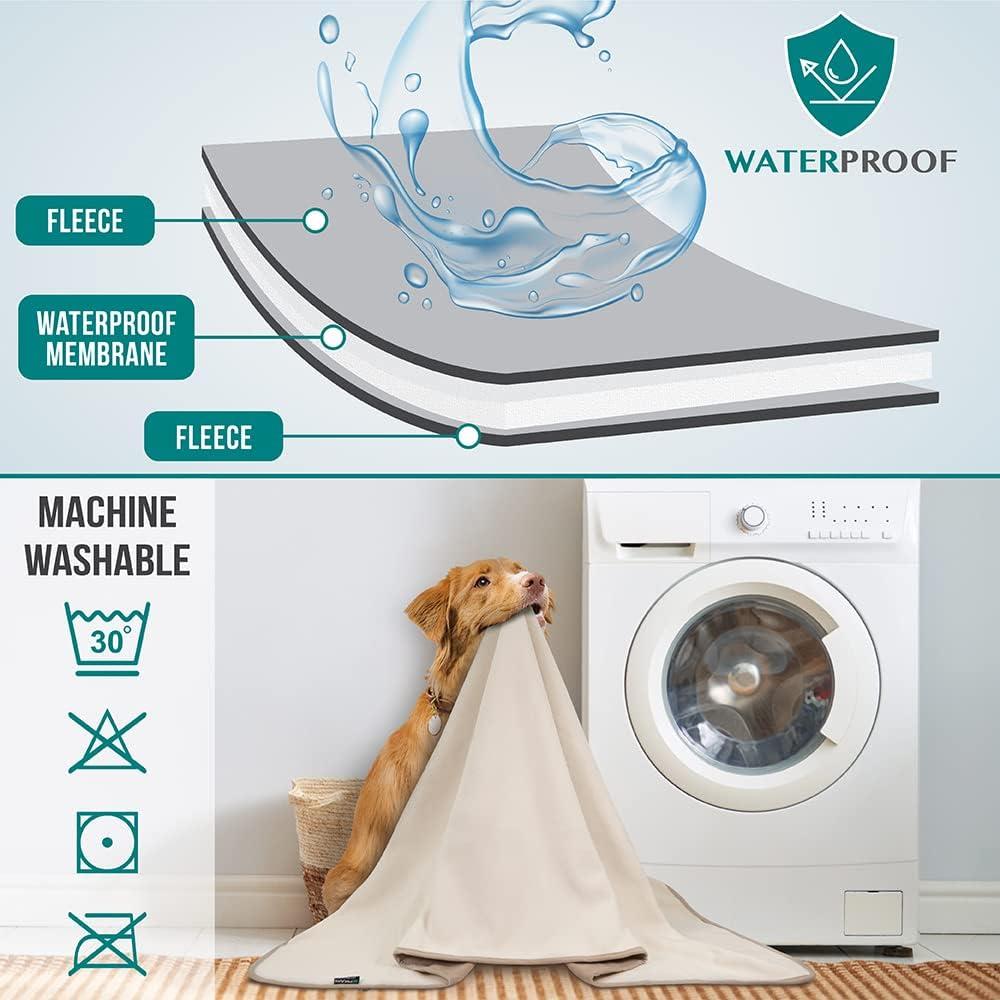 PetAmi Waterproof Dog Blanket, Pet Cat Puppy Couch Cover Protection, Fleece Washable Reversible Soft Plush Throw