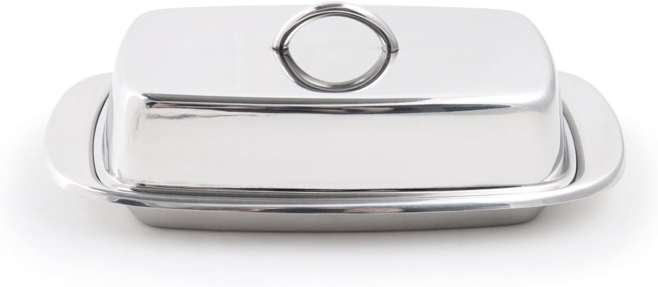 Fox Run 6510 Classic Stainless Steel Butter Dish, Kitchen Dining, 2.75"x7.5"x4"