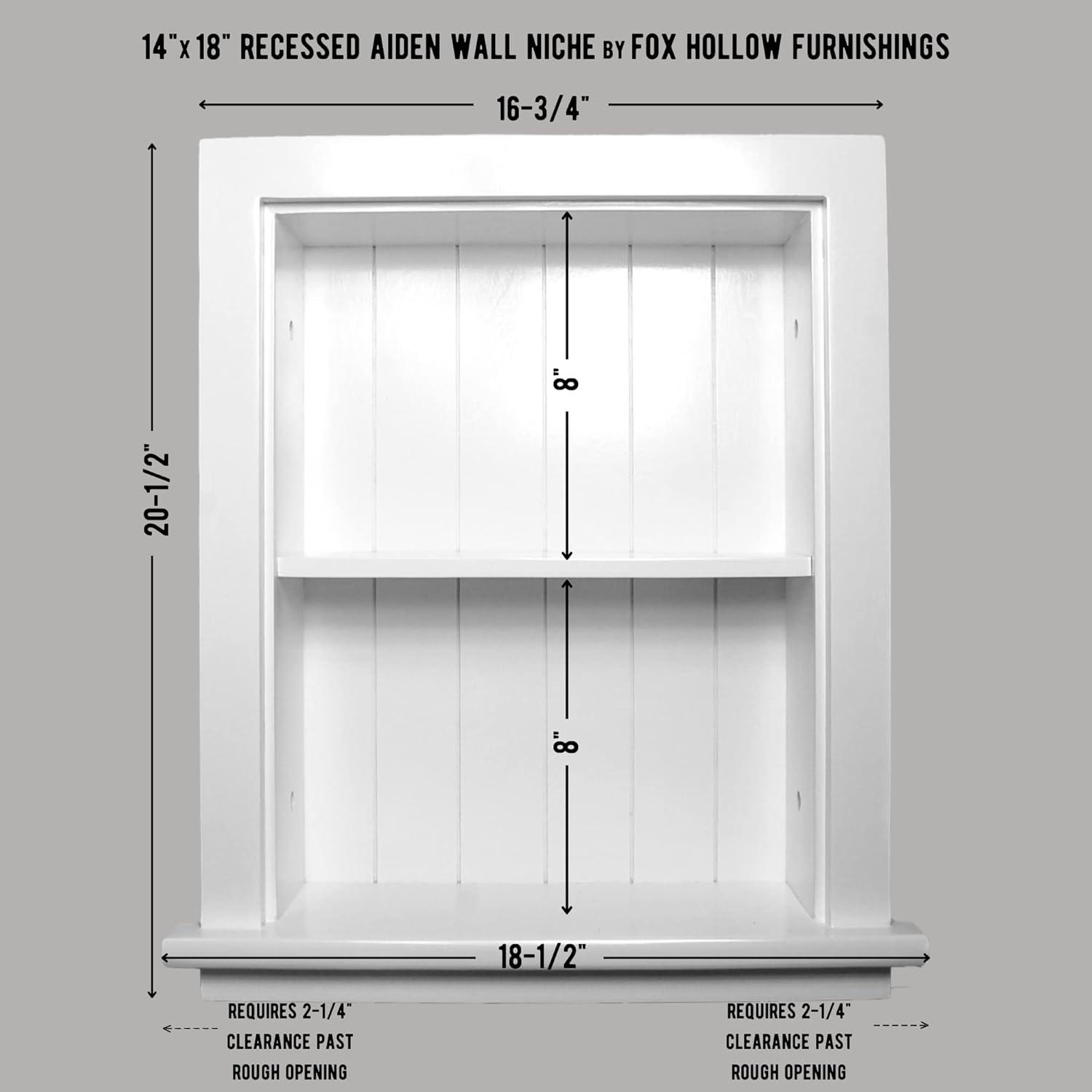 Fox Hollow Furnishings Fox Hollow Furnishings Recessed Wall Shelf with Adjustable Shelves