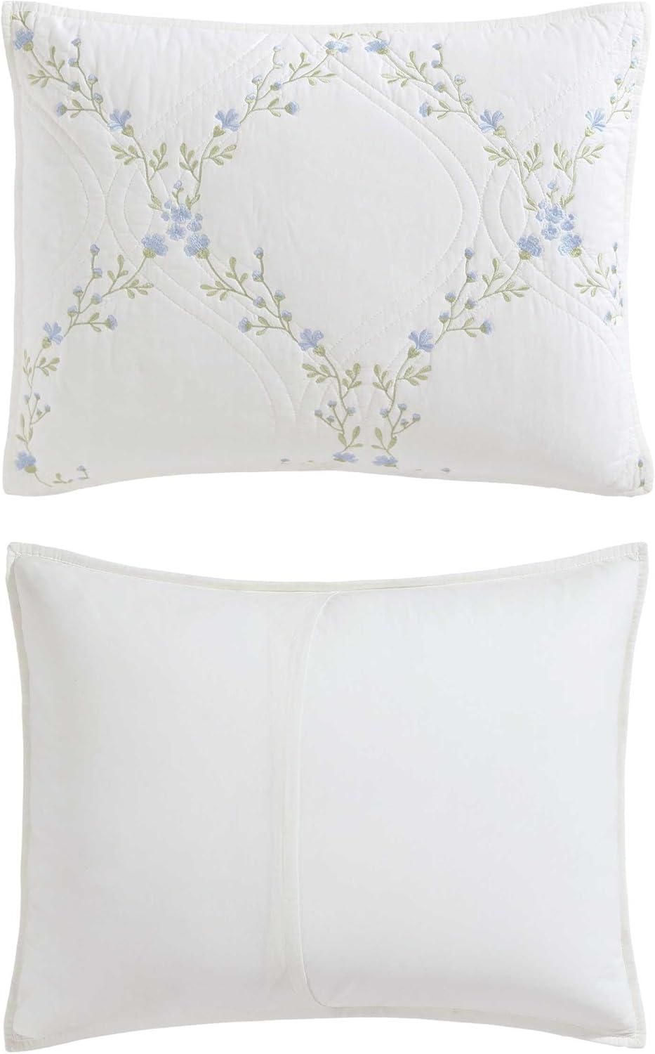 Laura Ashley Laura Ashley Floral Embroidery Cotton Reversible Quilt Set