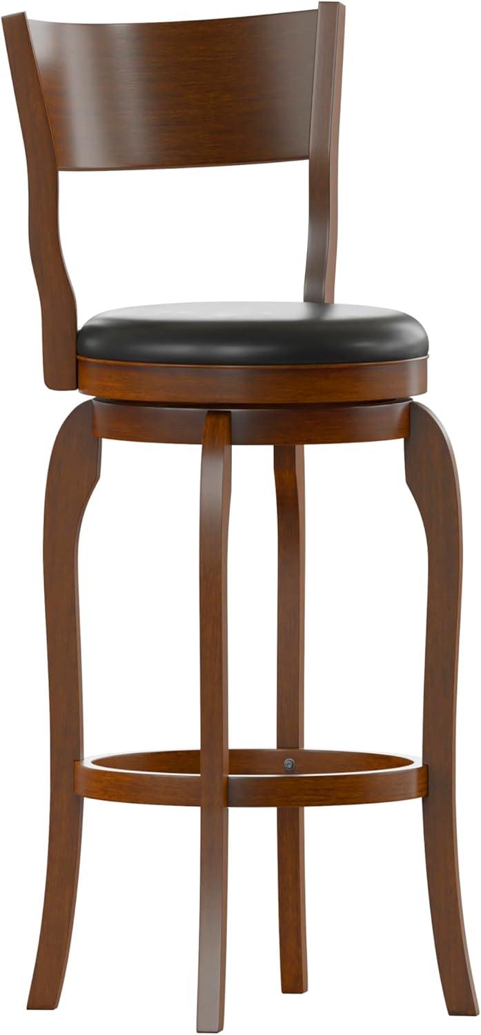 Taylor & Logan Enola Classic Wooden Dining Stool With Bowed Frame And Upholstered Seat
