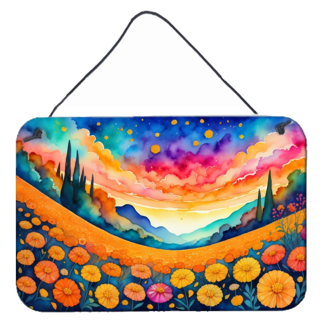 Marigolds in Color Wall or Door Hanging Prints 8 in x 12 in