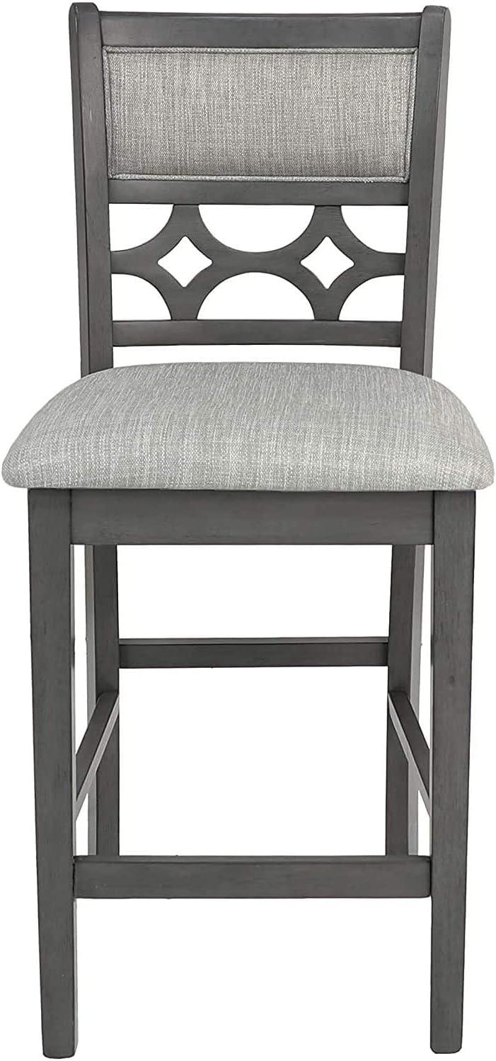 Contemporary 42" Round Gray Dining Set with 4 Padded Chairs