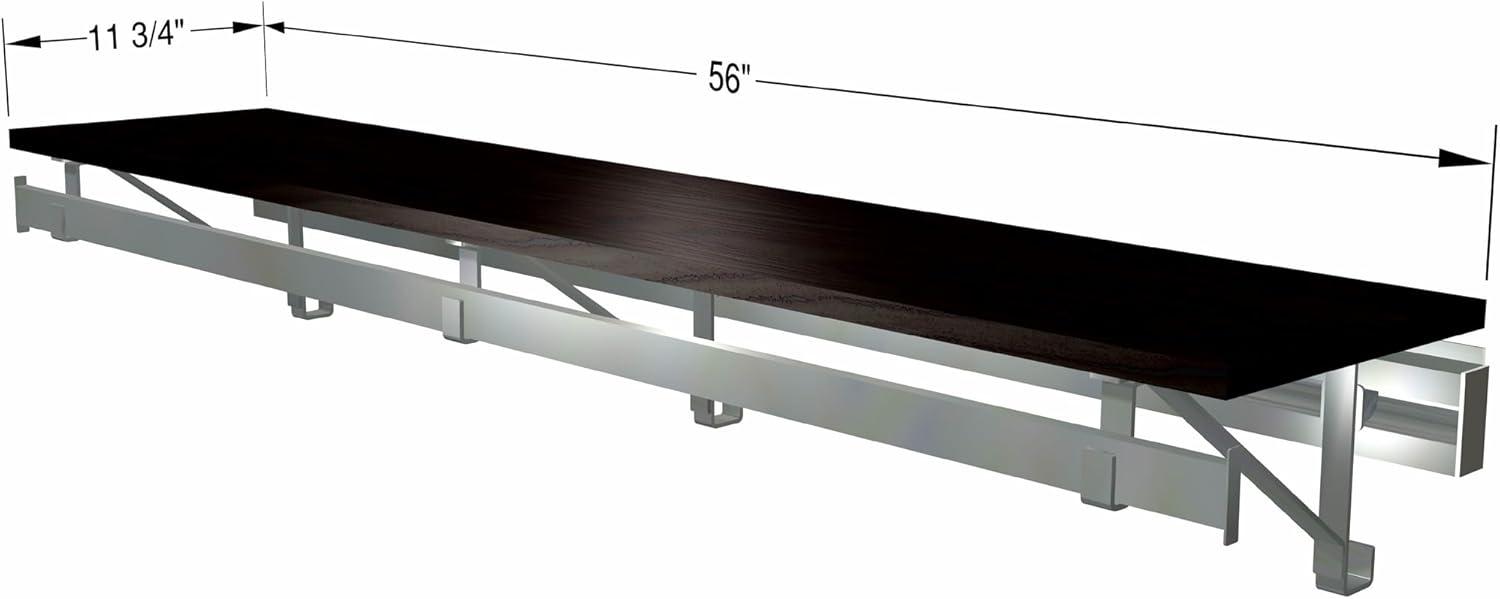 Heavy Duty Closet System in Espresso and Silver (56 in W x 11.75 in. D x 8 in. H (31 lbs.))