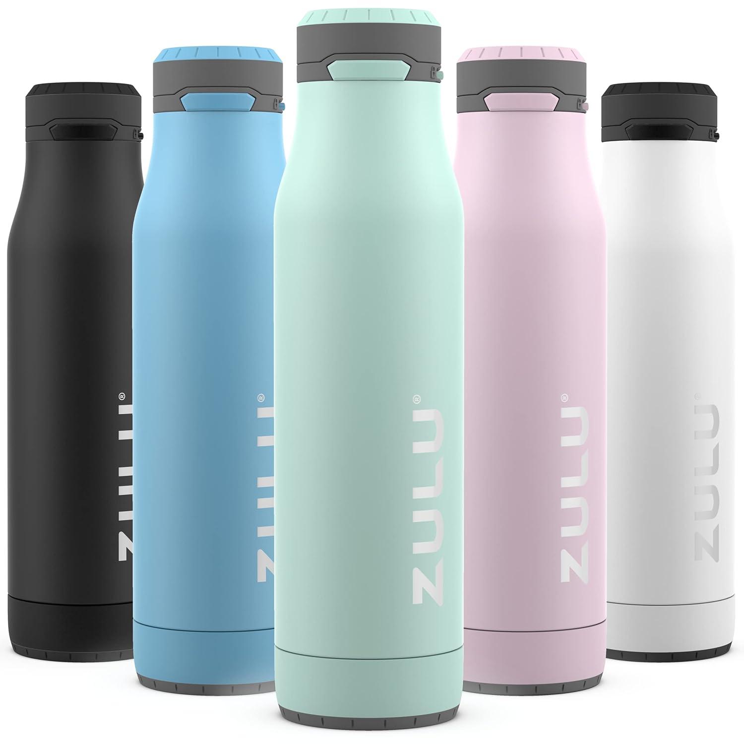ZULU Ace Vacuum Insulated Stainless Steel Water Bottle with Chug Spout, Leak-Proof Locking Lid and Removable Base for School, Backpack, Sports, Gym, Travel