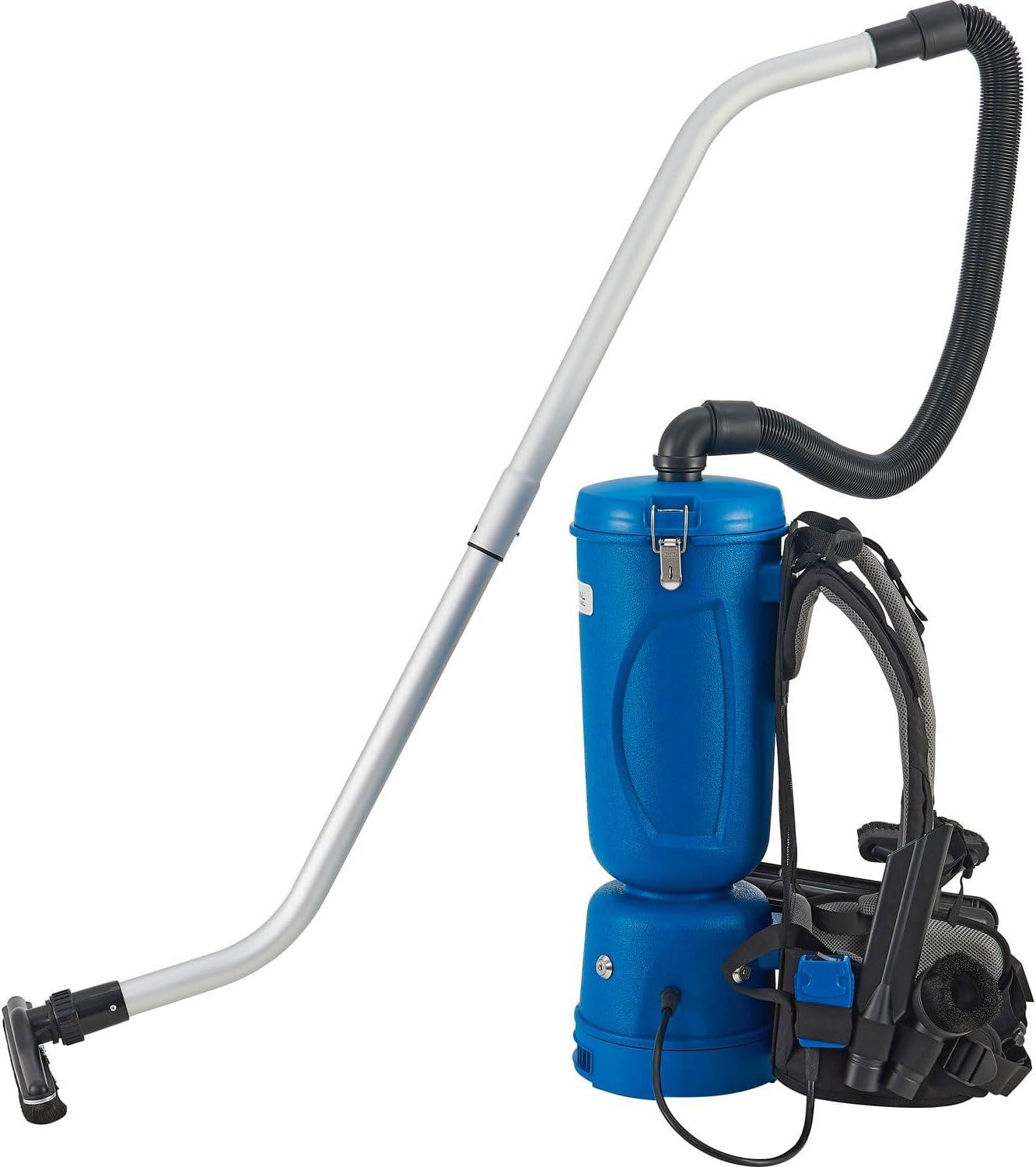 Blue HEPA Commercial Backpack Vacuum with Adjustable Harness