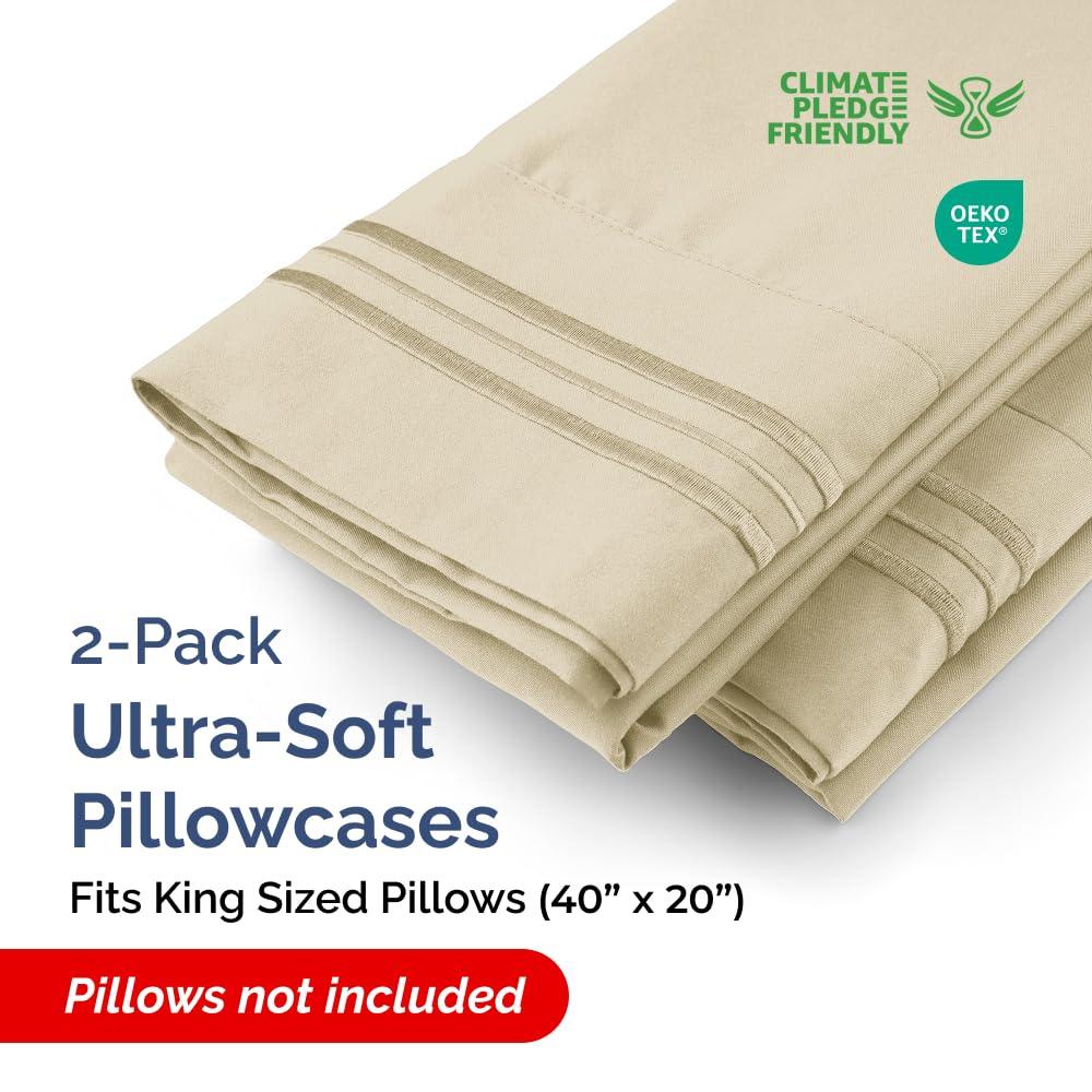 CGK Linens Hotel Quality Microfiber Pillowcase Covers (Set of 2)