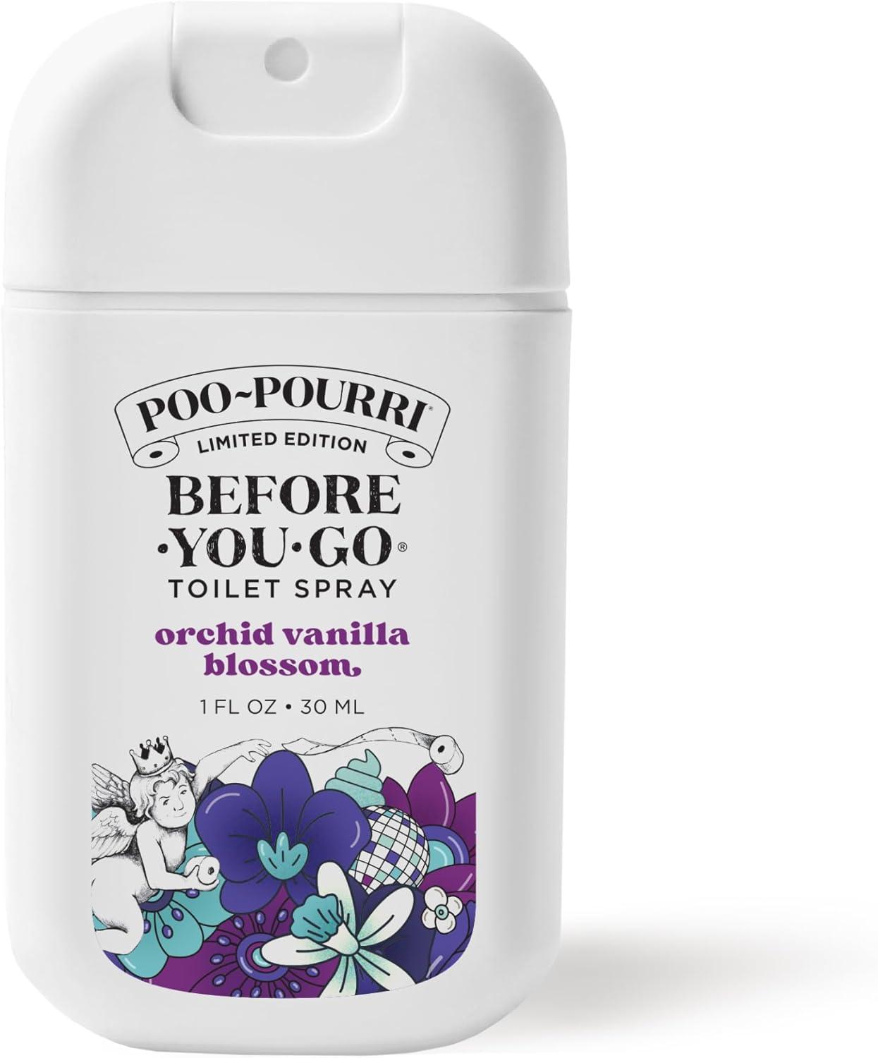 Poo-Pourri Before-You-Go Toilet Spray, Bloom In The Bathroom Set, 1 Fl Oz Pocket Travel Size - Citrus, Orchid, Vanilla and Jasmine