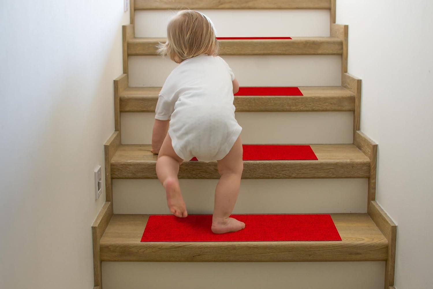 Ottomanson Lifesaver Non-Slip Rubberback Scrape Rib Indoor/Outdoor Stair Treads