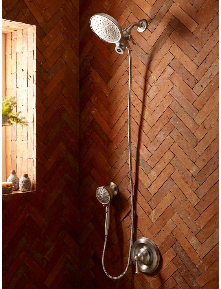 MOEN 82611SRN Brecklyn Single Handle 6-Spray Tub Shower Faucet w/ Magnetix Rainshower in Spot Resist Brushed Nickel (Valve Included)
