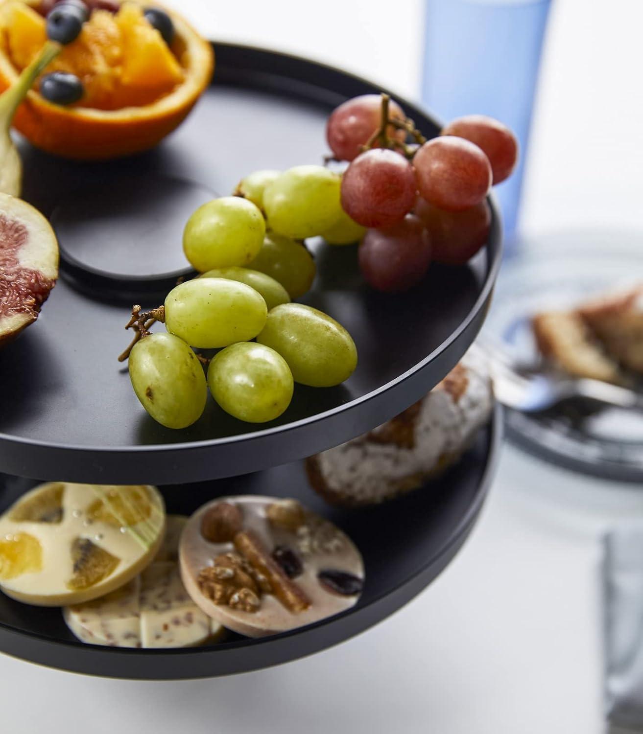 Yamazaki Home Yamazaki Home Plastic 9" Round, Stackable Cake And Dessert Stand, Plastic, Stackable