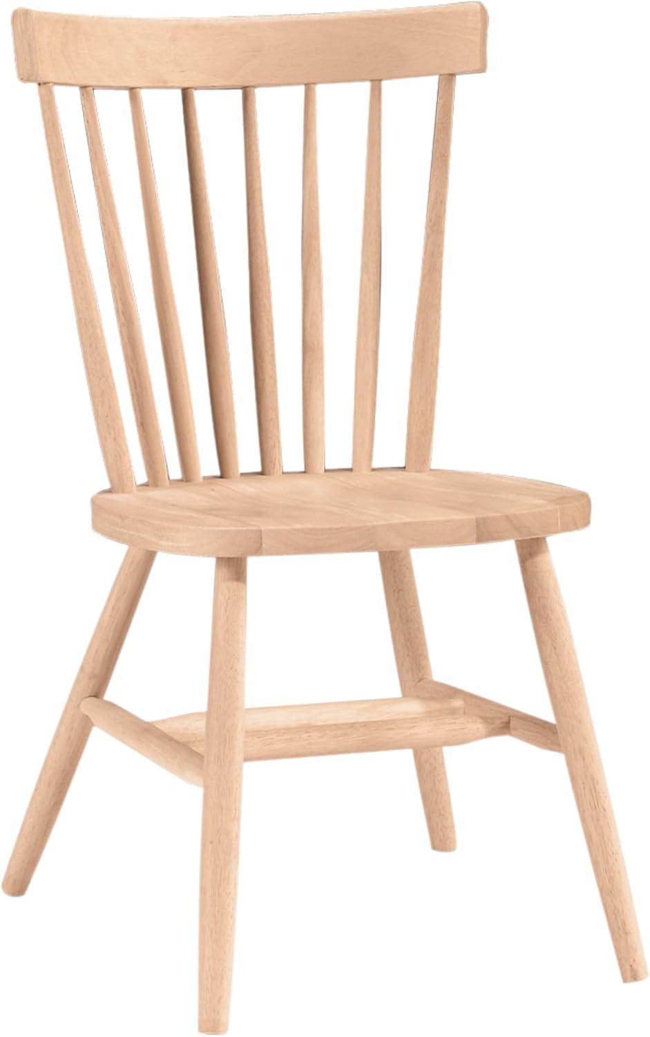 Brown Solid Wood Slat Back Side Chair, 40"