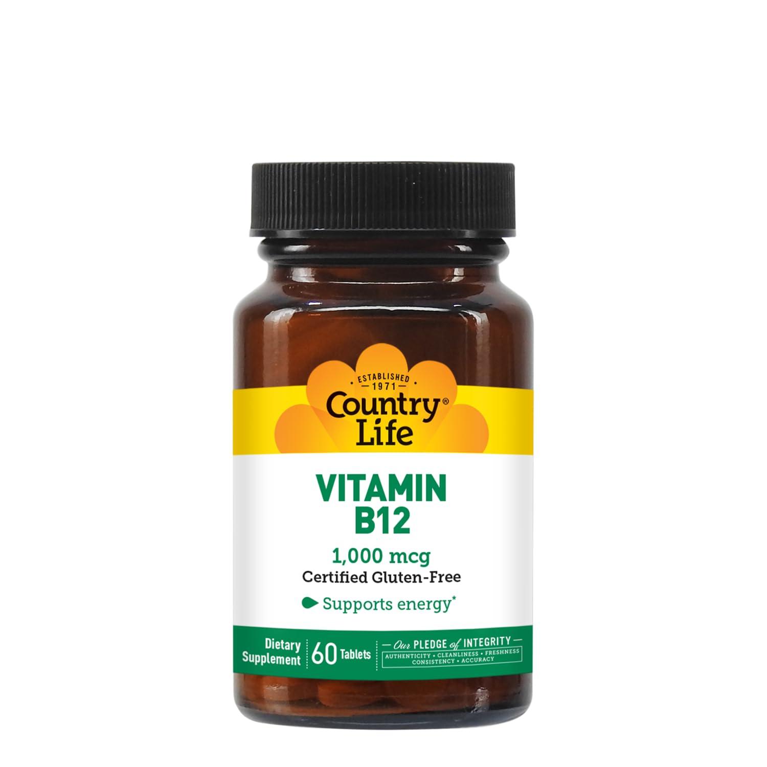 Country Life Vitamin B12 1,000 mcg 60 Tabs