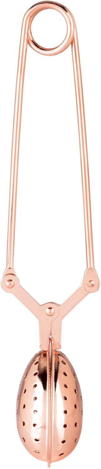 Pinky Up Heart Shaped Tea Ball Loose Leaf Infuser with Chain Hook, Rose Gold