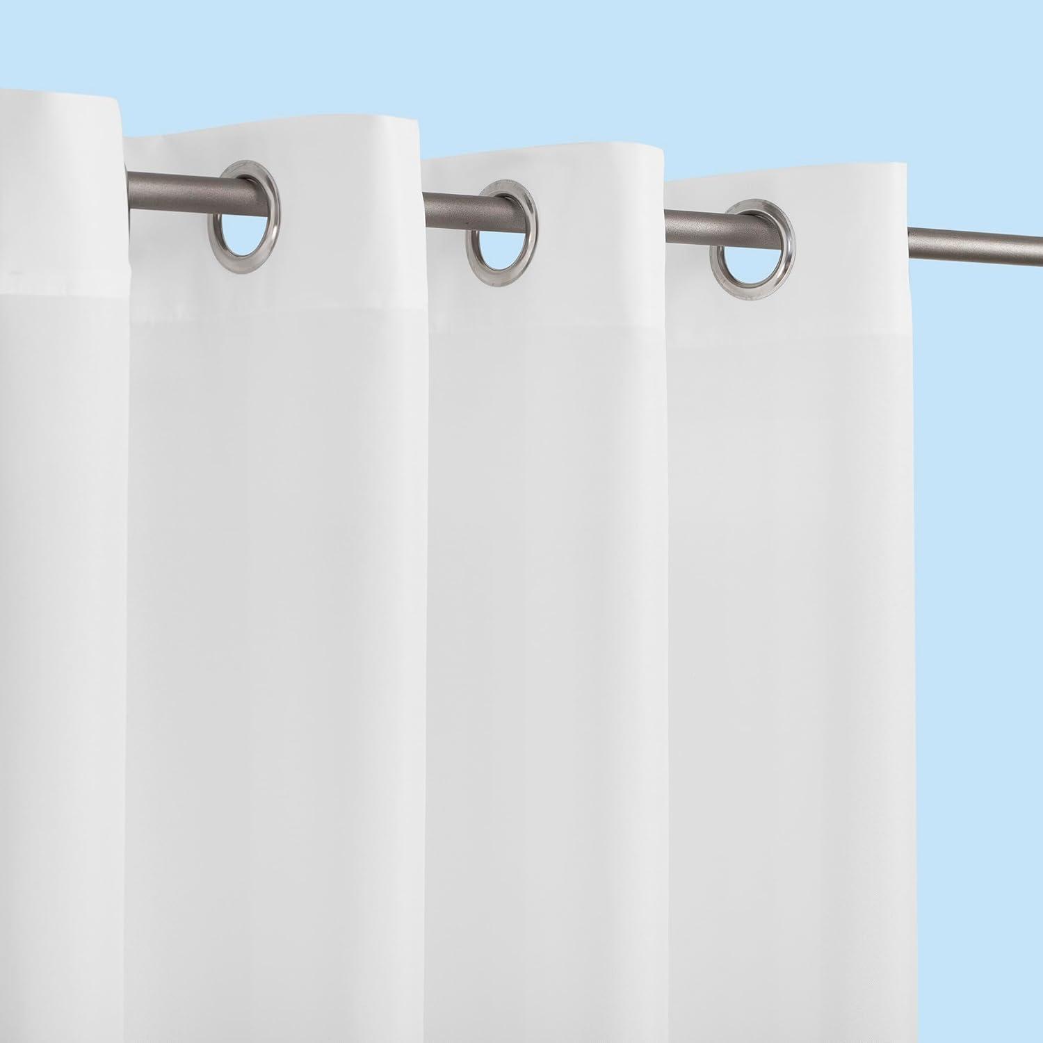 54"x84" Sun Zero Room Darkening Sailor UV Protectant Grommet Indoor/Outdoor Curtain Panel White: Patio Door Curtains