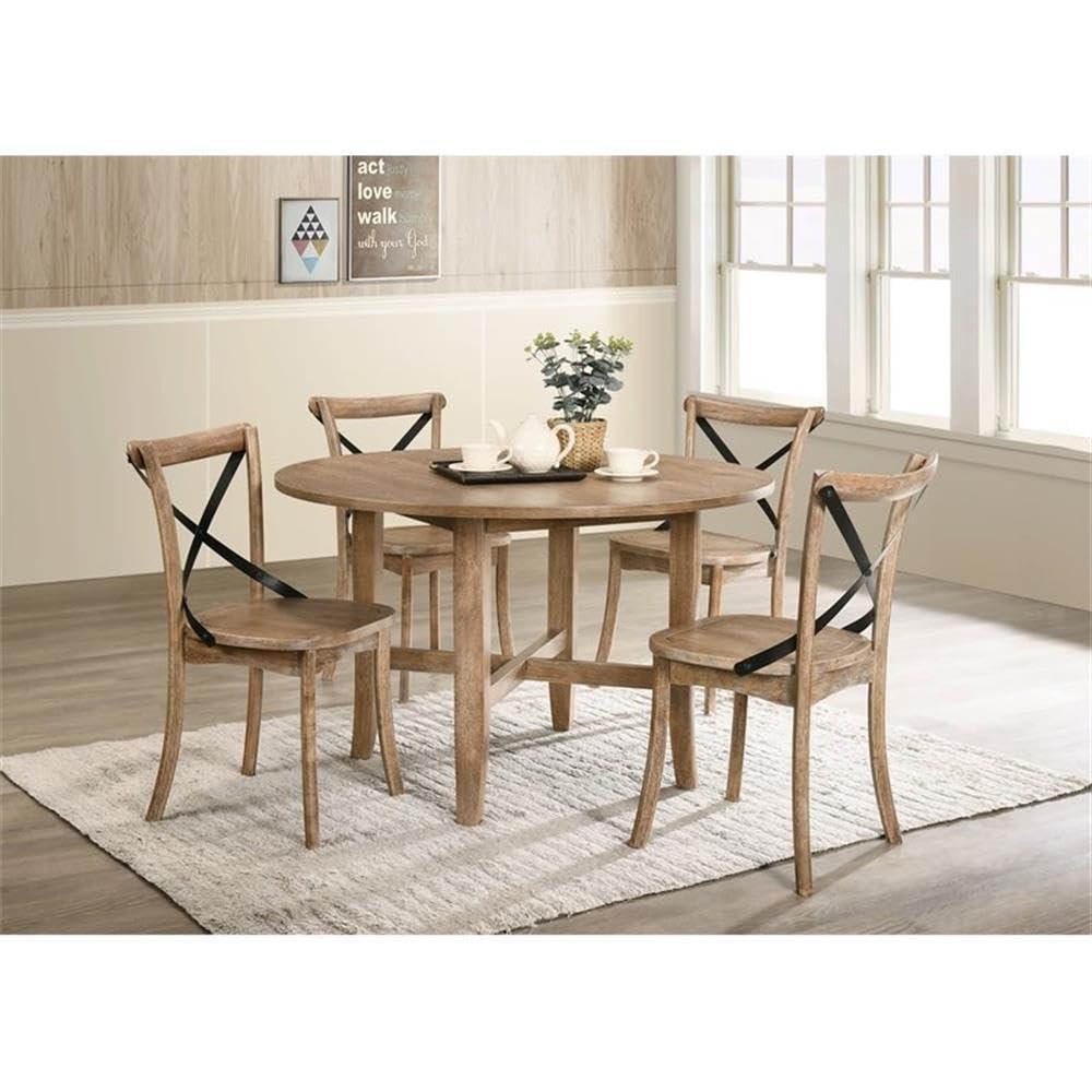 Rustic Round Reclaimed Wood Farmhouse Dining Table