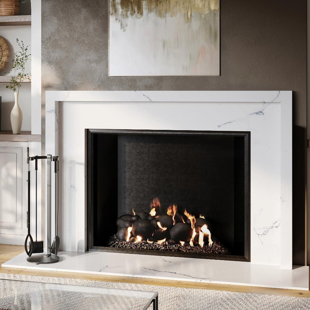 Modern Ember Modern Ember Knoll Fireplace Tool Set - Includes Brush, Shovel, Fire Poker, Tongs, and Stand - Steel