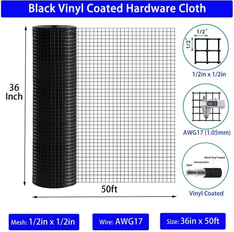 Black Vinyl Coated Metal Chicken Wire Mesh Roll