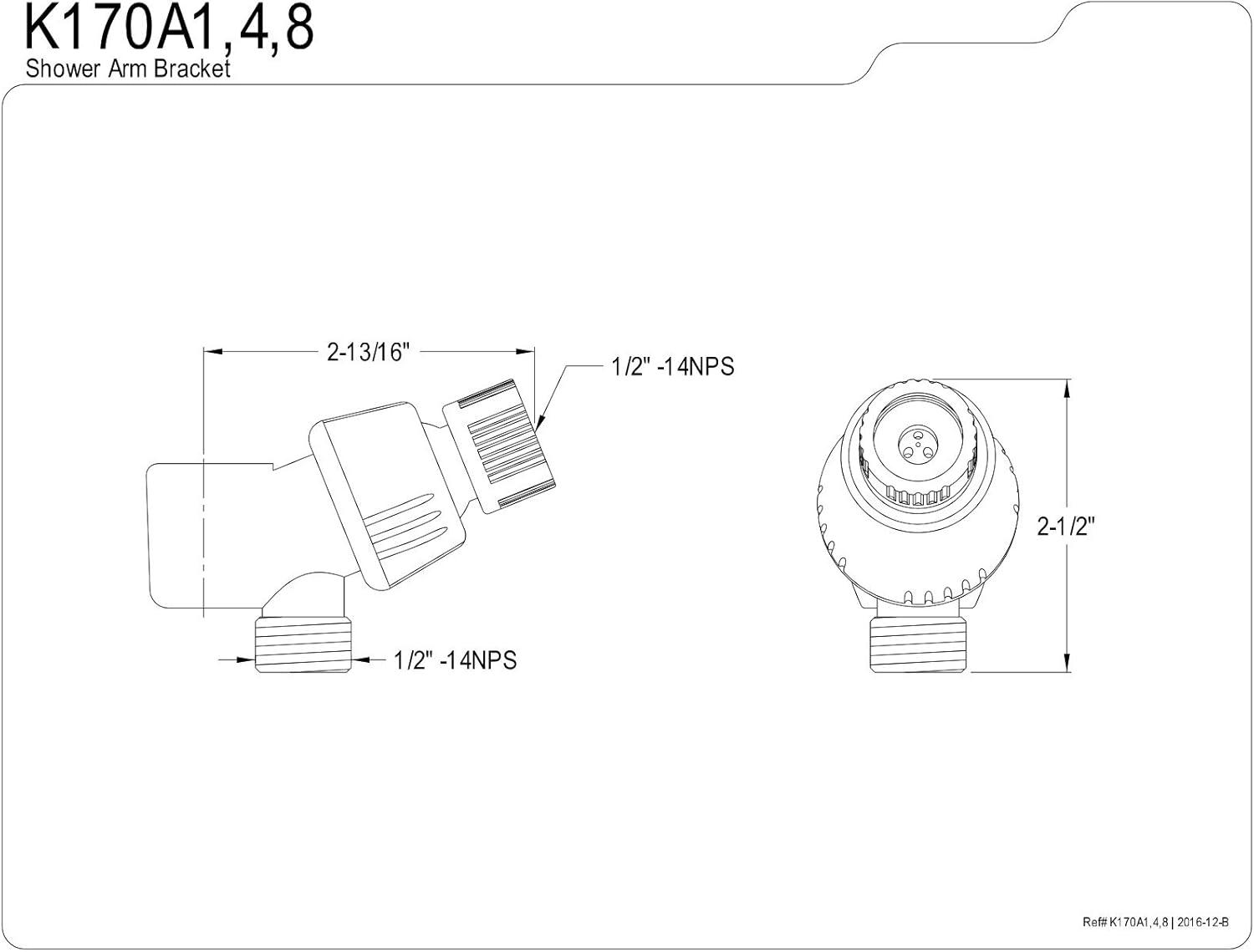 Polished Chrome Adjustable Wall Mount Shower Bracket