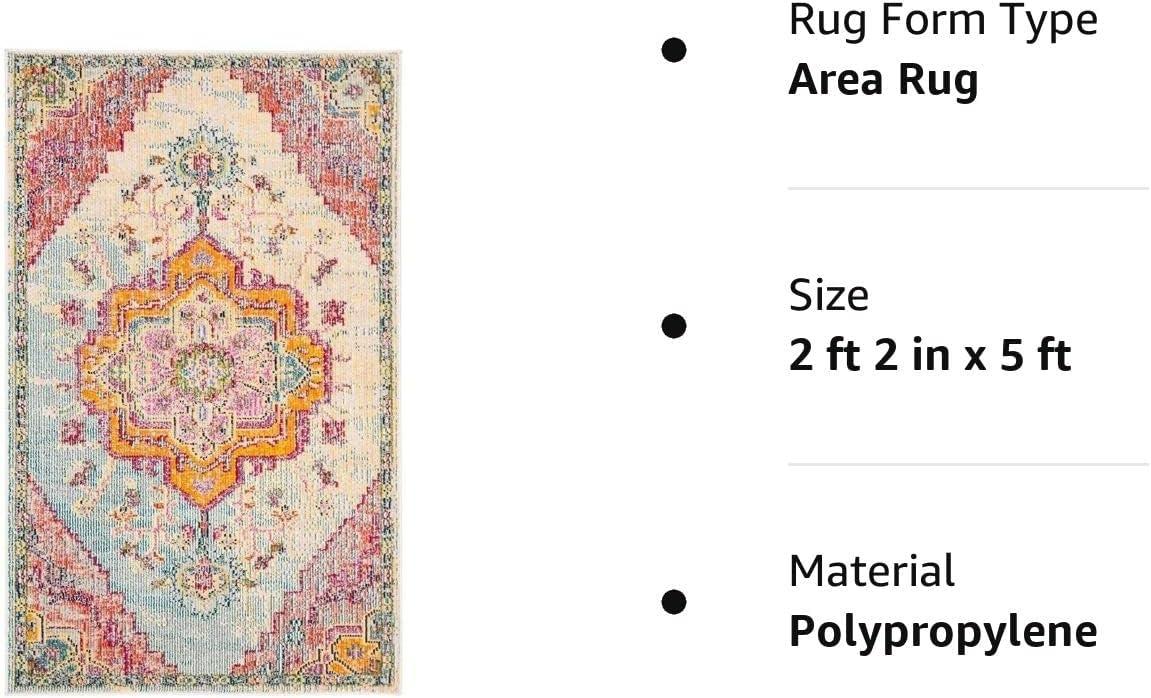 Off-White Floral Tufted Synthetic Reversible Area Rug