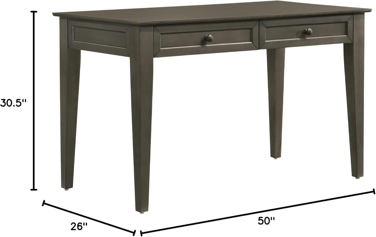 Intercon Furniture San Mateo Home Office 50" Wood Writing Desk in Gray