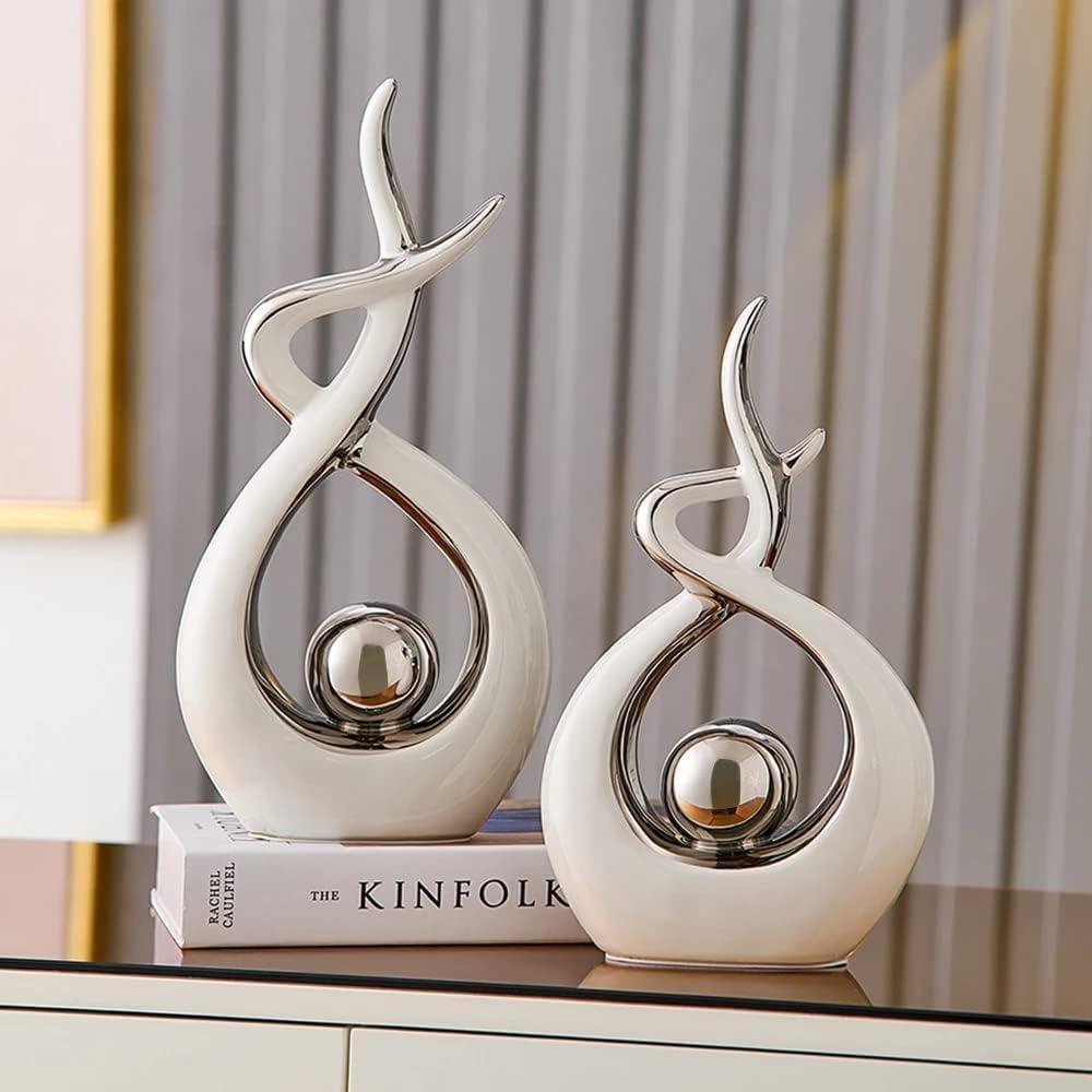 Home Decor Modern Abstract Art Ceramic Statue Table Decorations for Dining Room Living Room Office Centerpiece