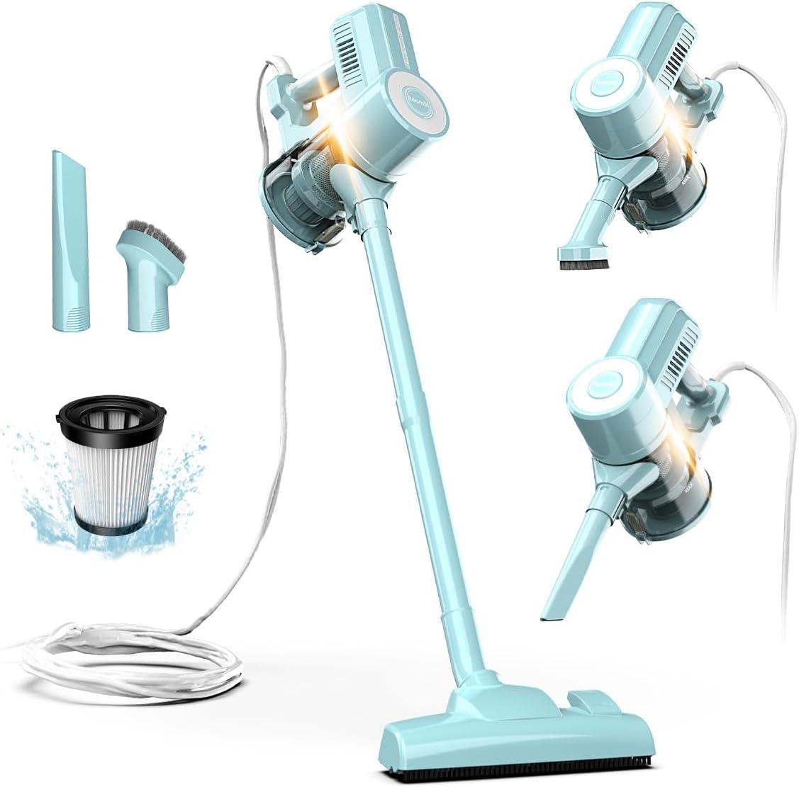 ROOMIE TEC Vincent Cordless Upright Vacuum Cleaner, High-Power 2200mAh Li-ion Rechargeable Battery