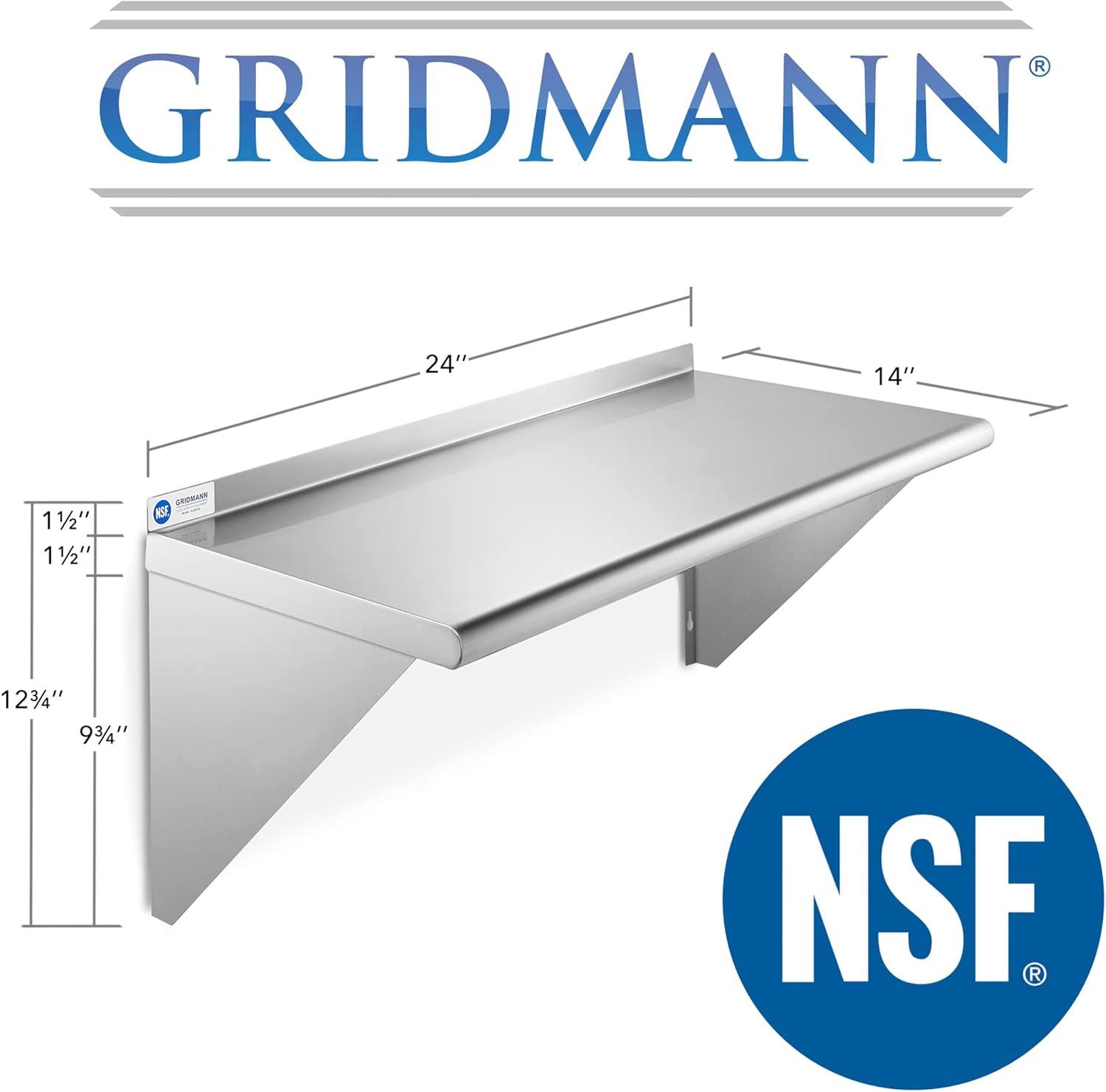 GRIDMANN NSF Stainless Steel Wall-Mount Shelf by Latitude Run