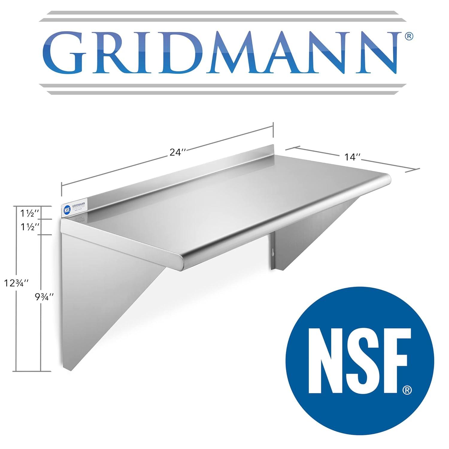 GRIDMANN NSF Stainless Steel Wall-Mount Shelf by Latitude Run