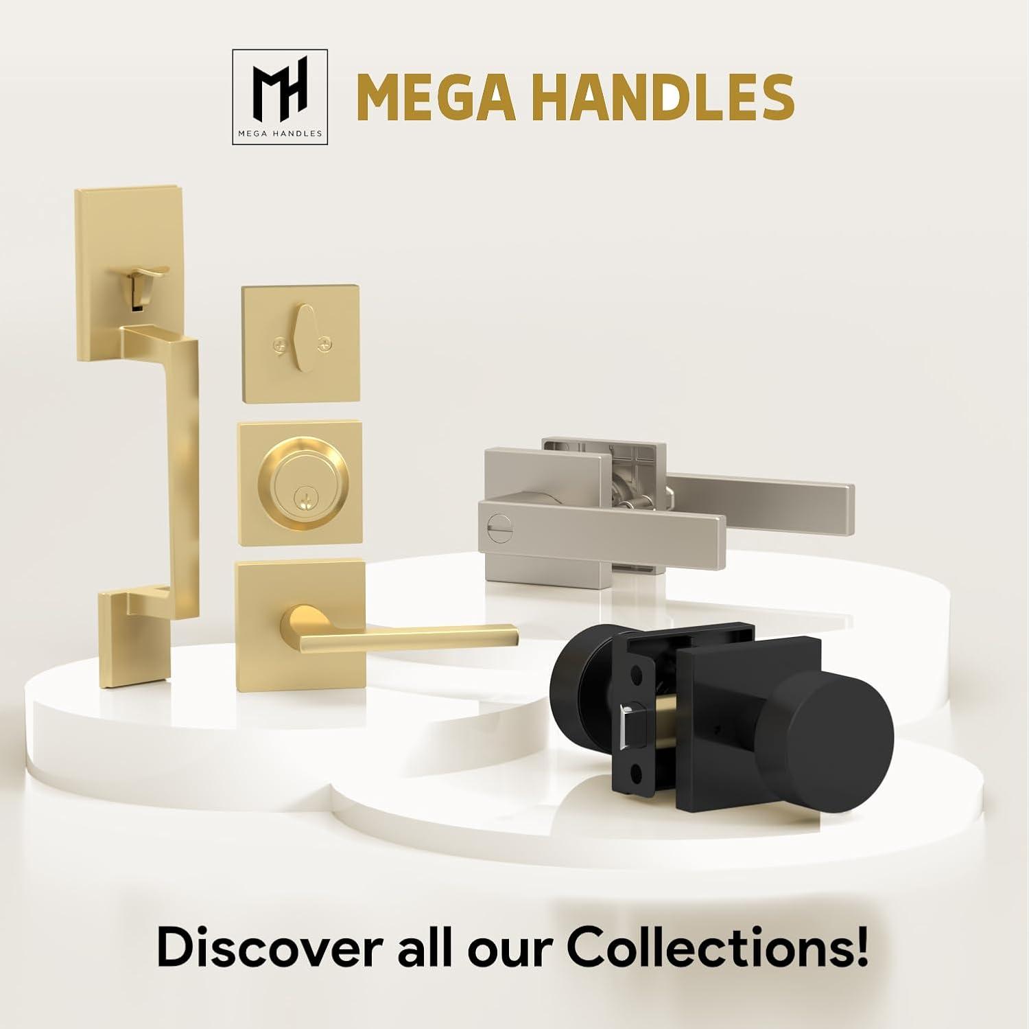 Mega Handles Buena Door Knob for French Doors Closet & Cabinets, Reversible & Fits All Door Sizes