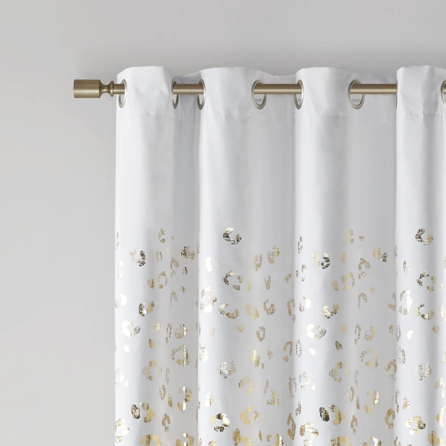 510 Design Lillie Grommet Top Metallic Animal Printed Total Blackout Singel Curtain