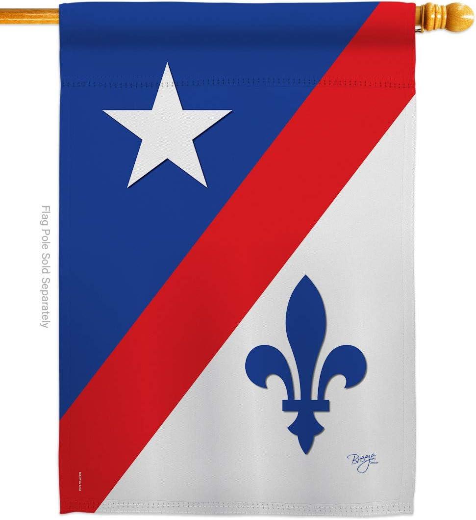 Breeze Decor 18007 Mardi Gras Franco American 2-Sided Vertical Impression House Flag - 28 x 40 in.