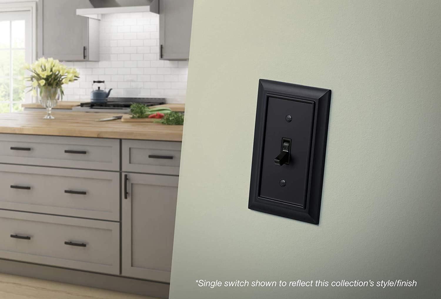 Architectural 2-Gang Duplex Outlet / Toggle Light Switch Combination Wall Plate