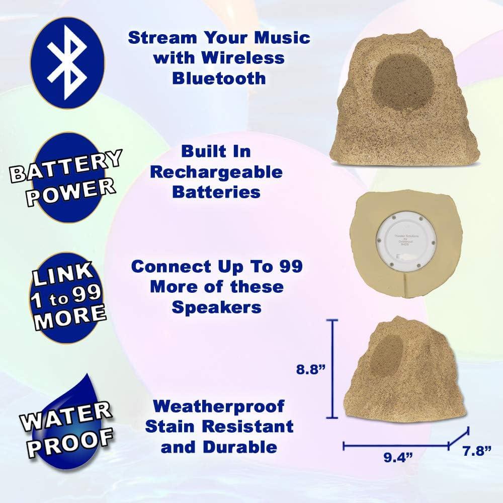 Sandstone Wireless Outdoor Bluetooth Rock Speaker Set