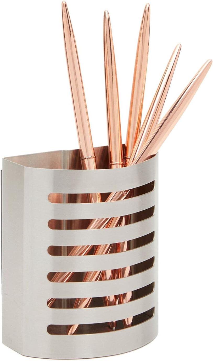 Stockroom Plus 2 Pack Stainless Steel Magnetic Pencil Holder for Desk (3.25 x 1.75 x 3.5 in) Grey