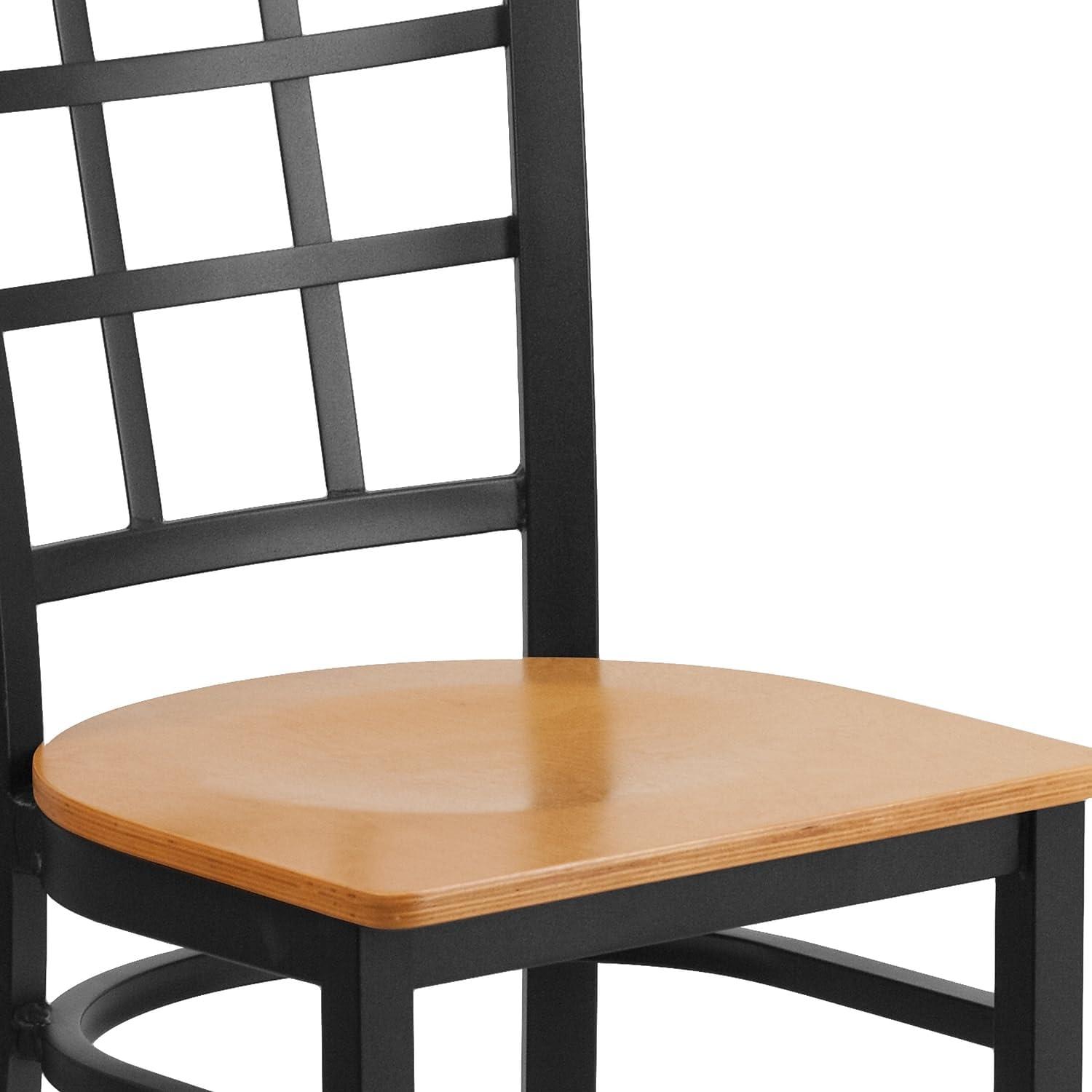 Flash Furniture Black Window Back Metal Restaurant Chair