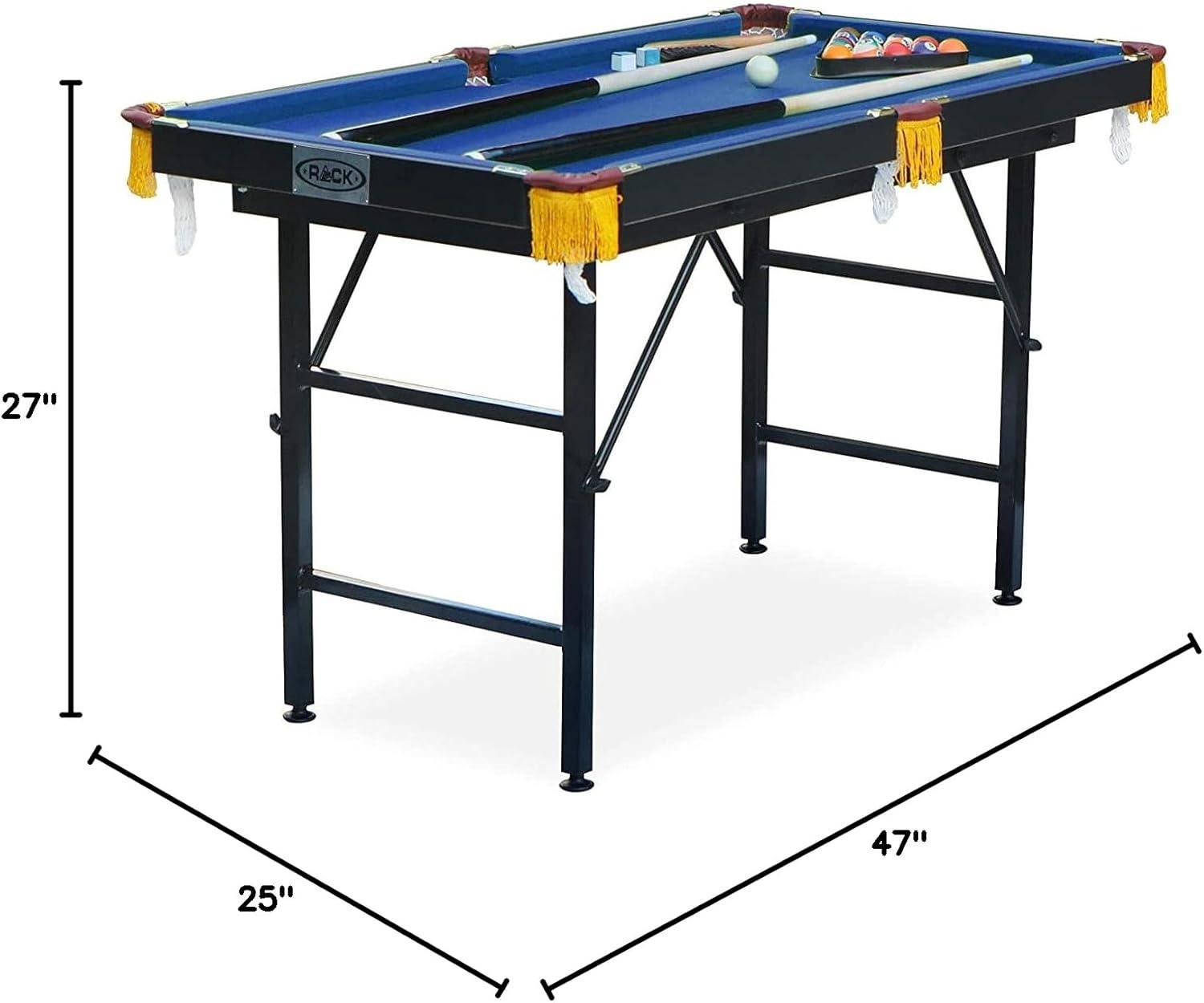 Leo 4-Foot Folding Blue Billiard Pool Table Set